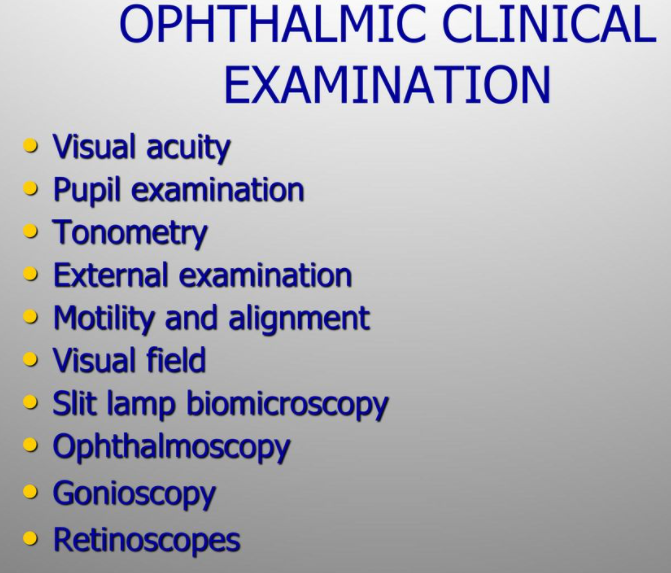 Ophthalmic clinical examination