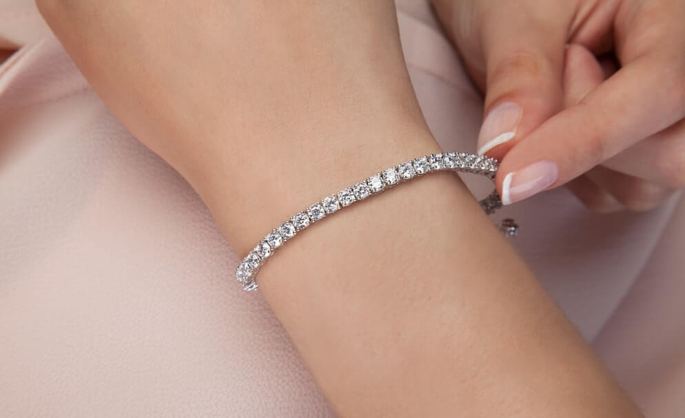 Diamond Tennis Bracelet on Beautiful Hand