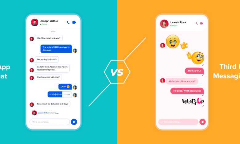 in app chat vs messaging API