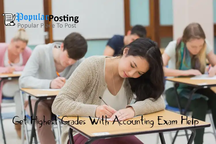 students taking an exam