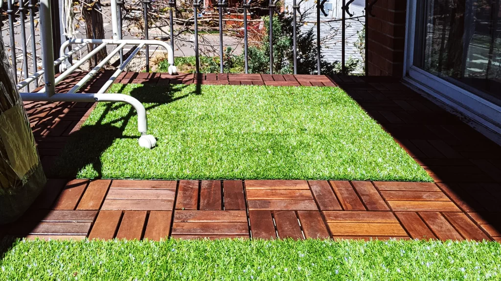 Installing Outdoor Flooring Over Grass Using Click Decking